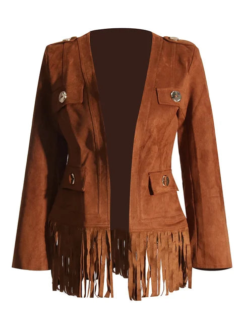 Solid Spliced Lace Up Casual Cardigan