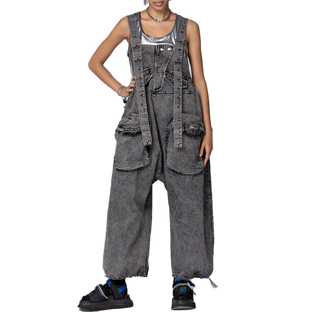 Trendy Ladies Denim Bibs Maternity Workwear Jumpsuits
