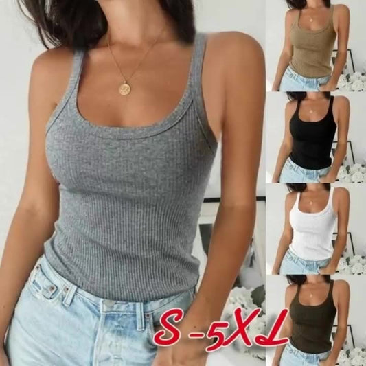 Solid Colour Versatile Undershirt Sexy Round Neck