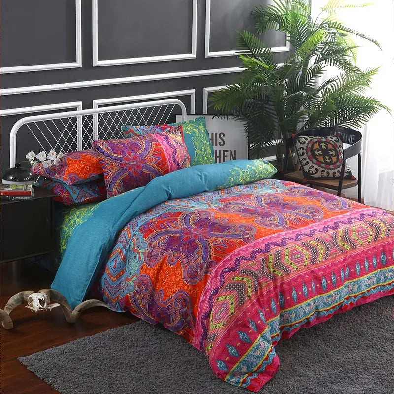 Boho Chic 3-Piece Duvet Set with Pillowcases