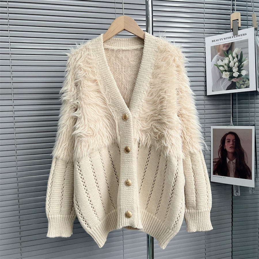 Women Sweater Spring Winter Loose Mink Fleece