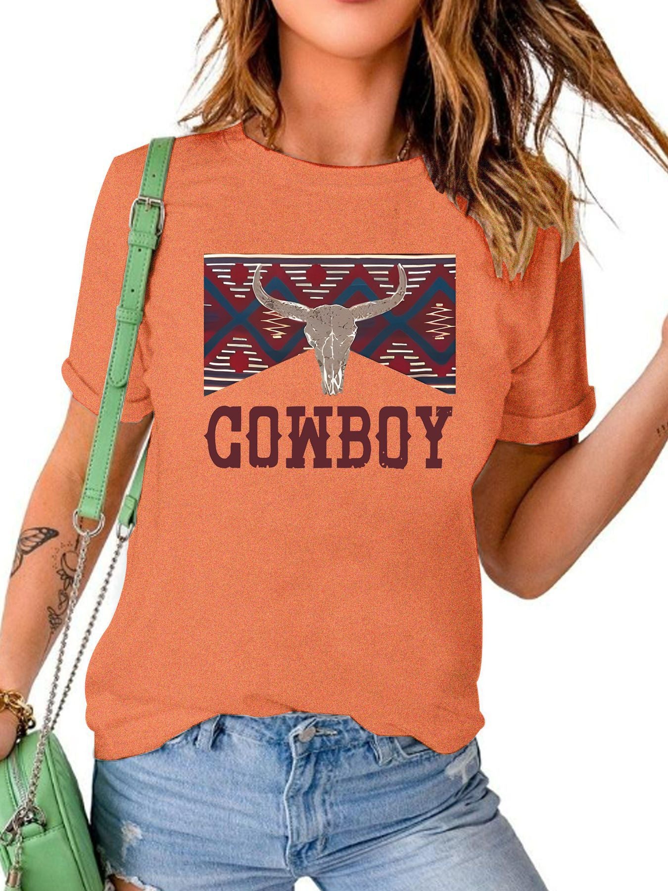 COWBOY pattern new short sleeved shirt