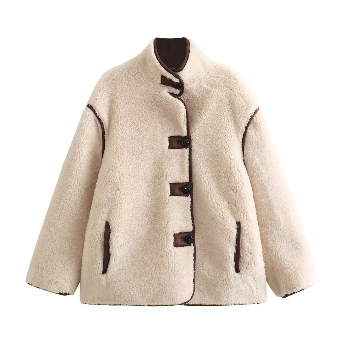 Casual Fur-lined Embroidered Fleece