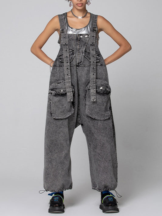 Trendy Ladies Denim Bibs Maternity Workwear Jumpsuits