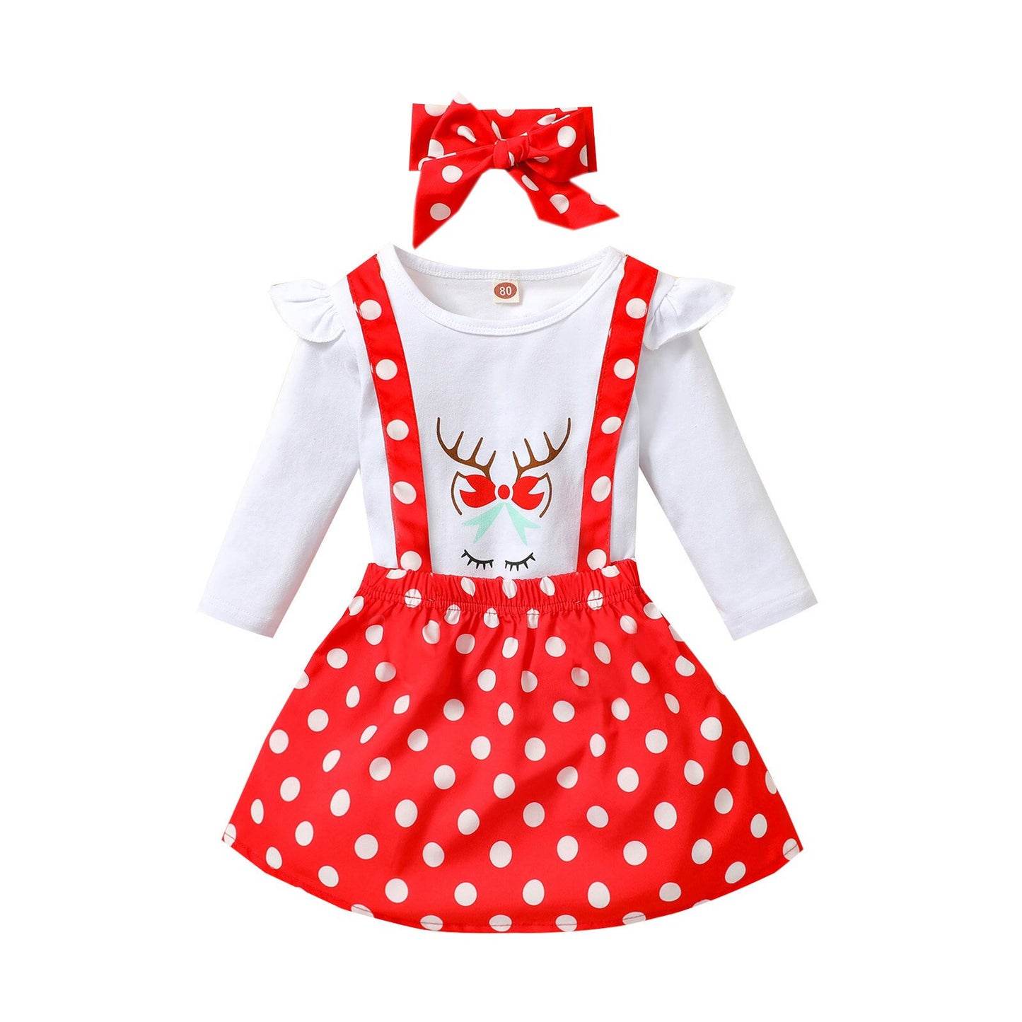 3Pcs Christmas Little Girls Outfit,