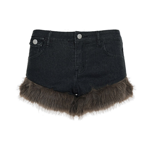 Cowboy patchwork versatile retro casual pants for women