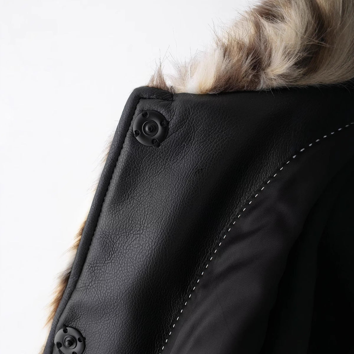 Versatile artificial fur effect fur coat