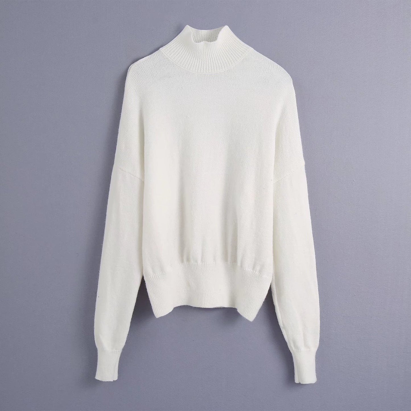 Women Fashion Solid Knit Sweater Top