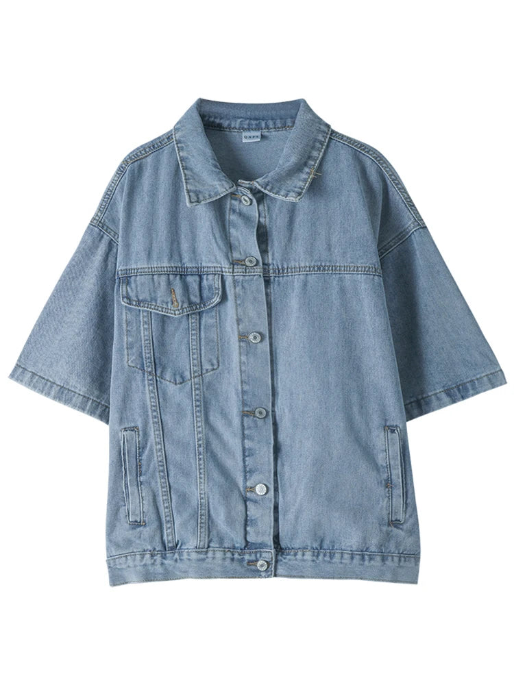 Half Sleeve Denim Jacket