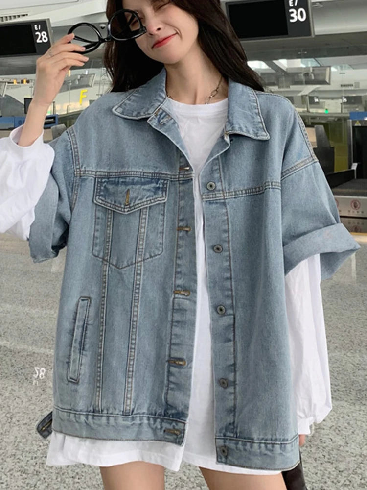 Half Sleeve Denim Jacket