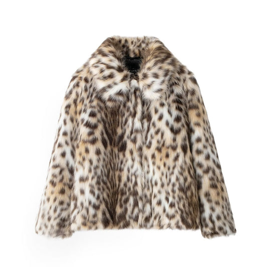 Versatile artificial fur effect fur coat