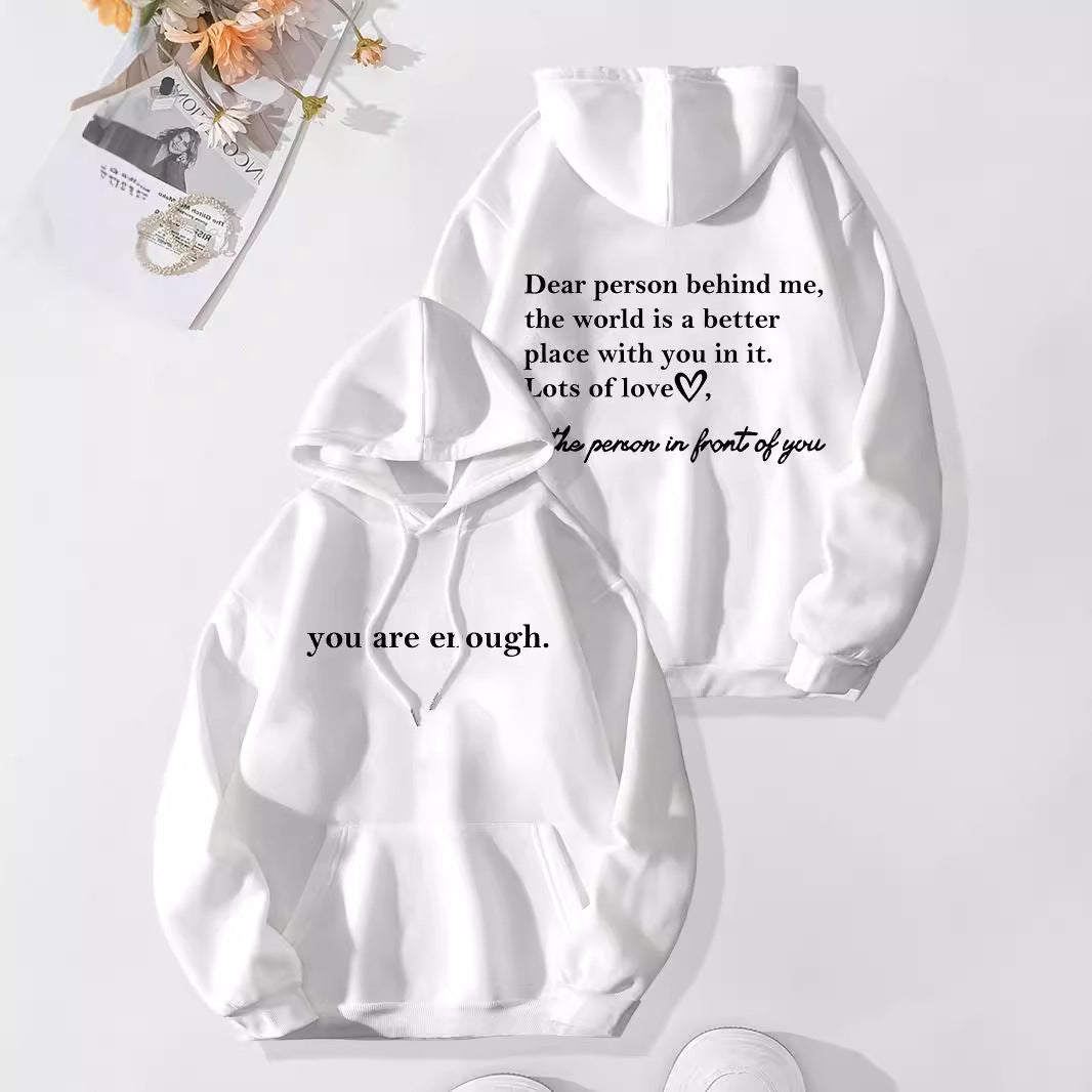 Hooded long sleeved sweatshirt loose fit