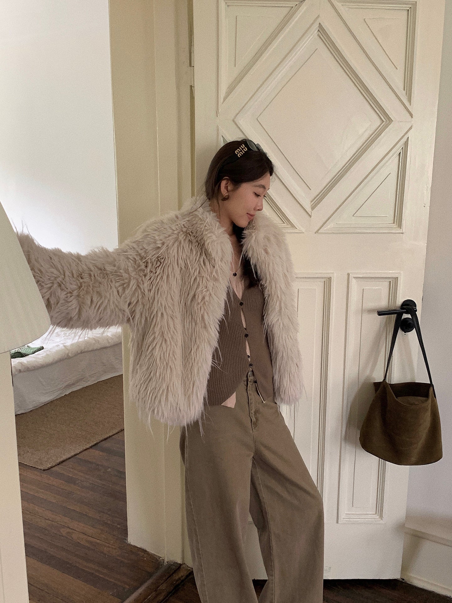 Streetwear Faux Mongolian Sheepskin Fur Coat