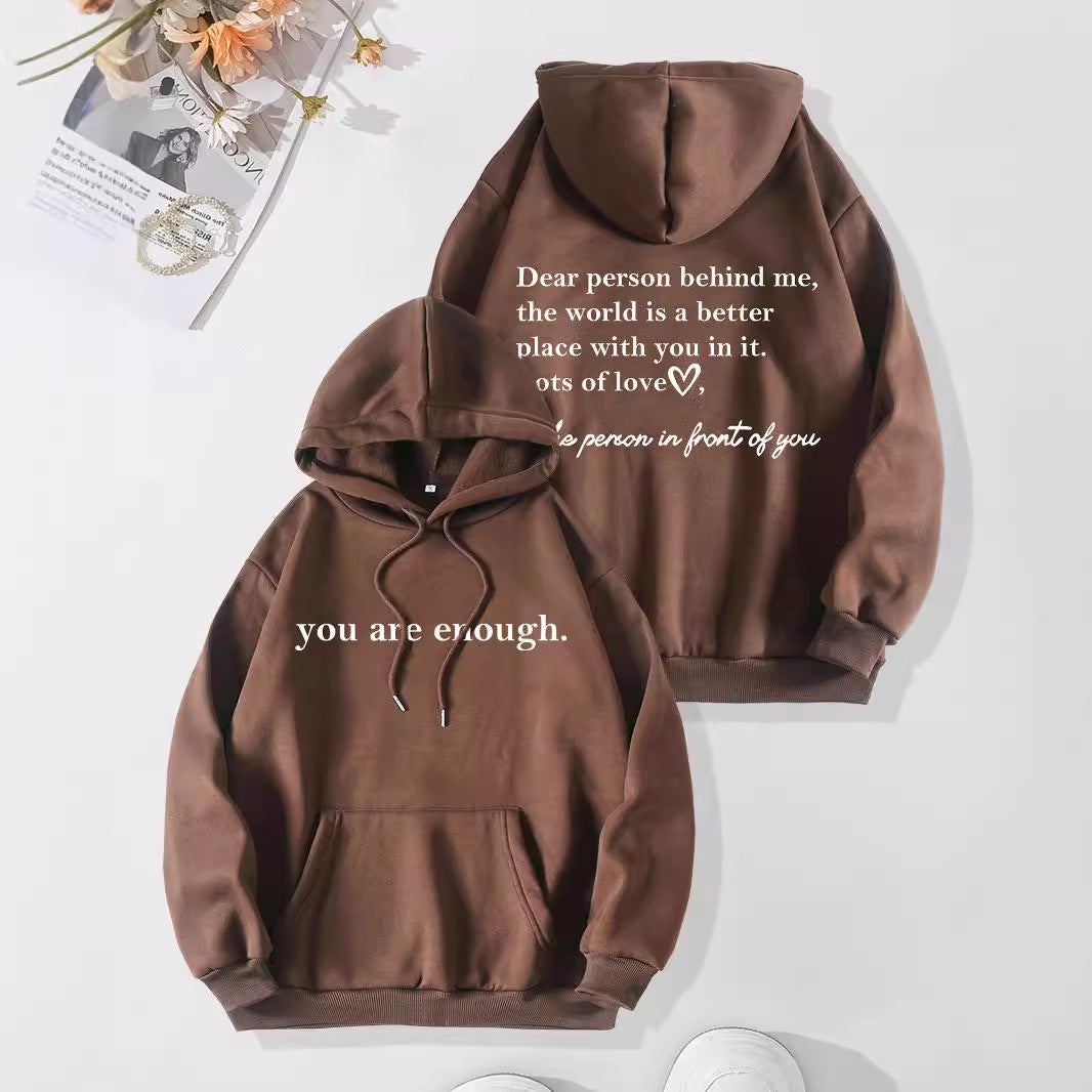 Hooded long sleeved sweatshirt loose fit