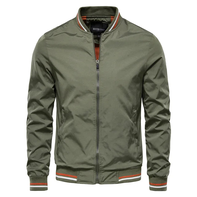 Brand Print Baseball Jacket