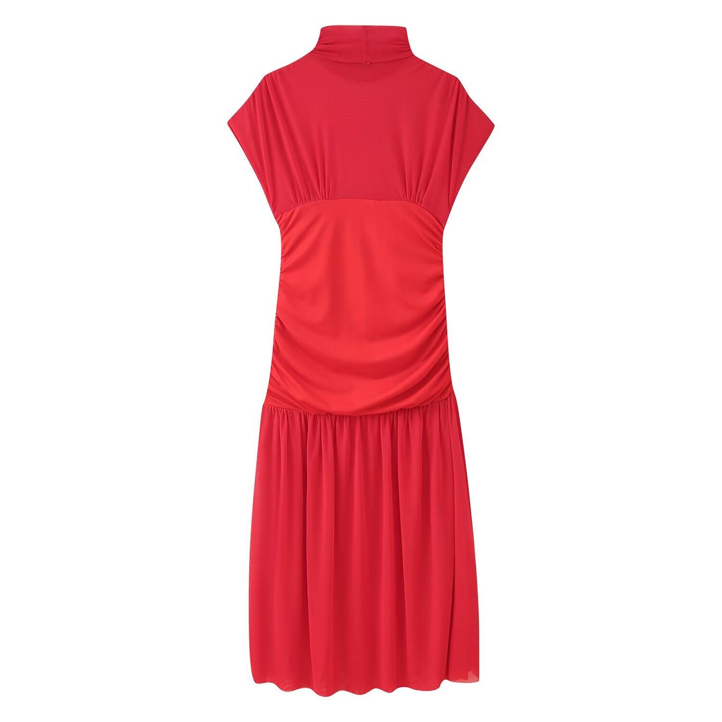 Chiffon Splicing Midi Dress