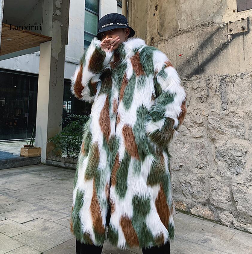 Flower Leather Fur Keep Warm Windbreak Coat