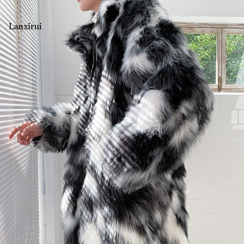 Flower Leather Fur Keep Warm Windbreak Coat