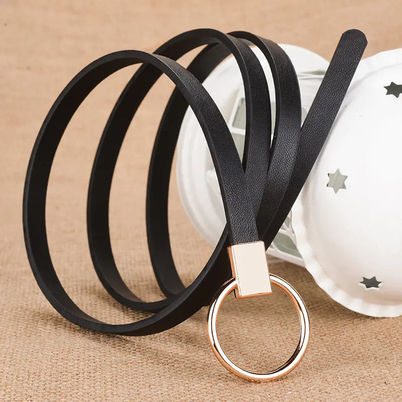 Chic Faux Leather Dress Belt