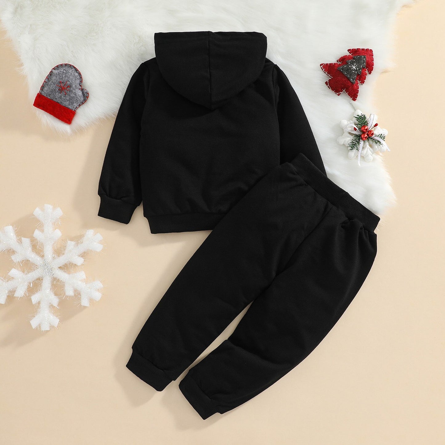 Christmas Hooded Sweater Set Baby Hooded Tops
