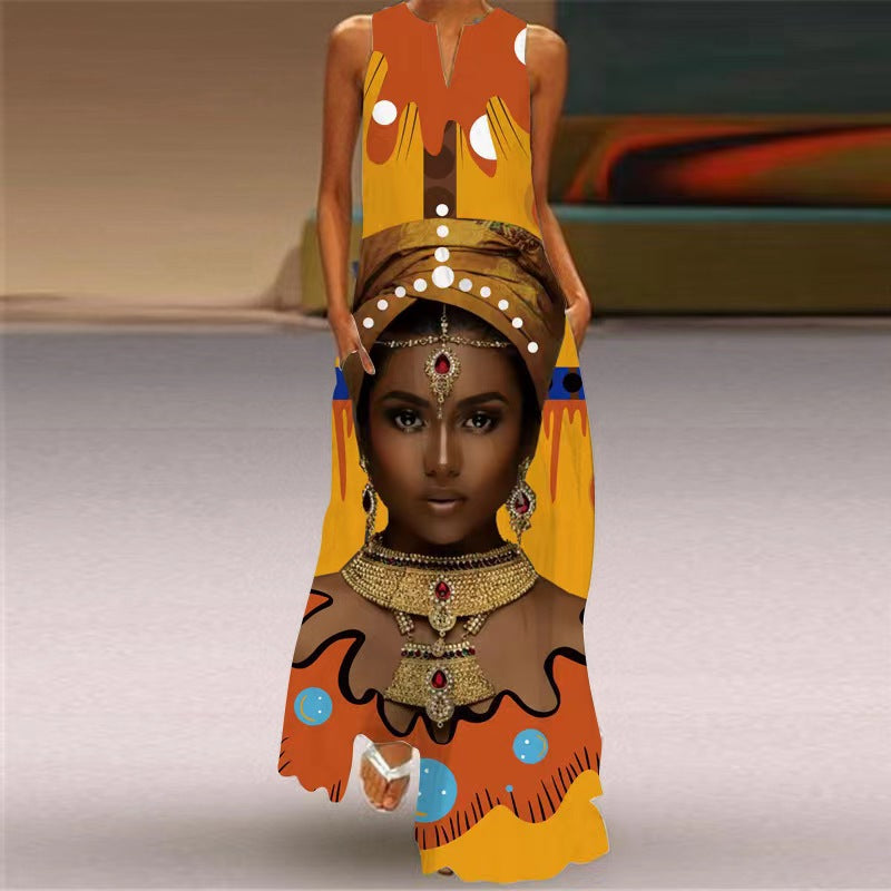New Summer Women's Sleeveless Long Dress
