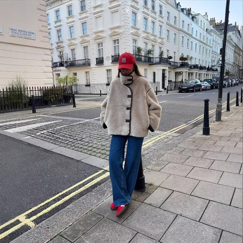 Casual Fur-lined Embroidered Fleece