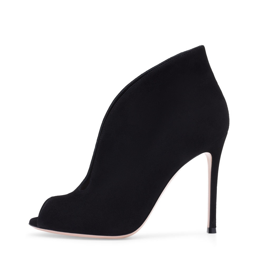 European and American Women's Open Toed Fish Mouth Ankle Boots