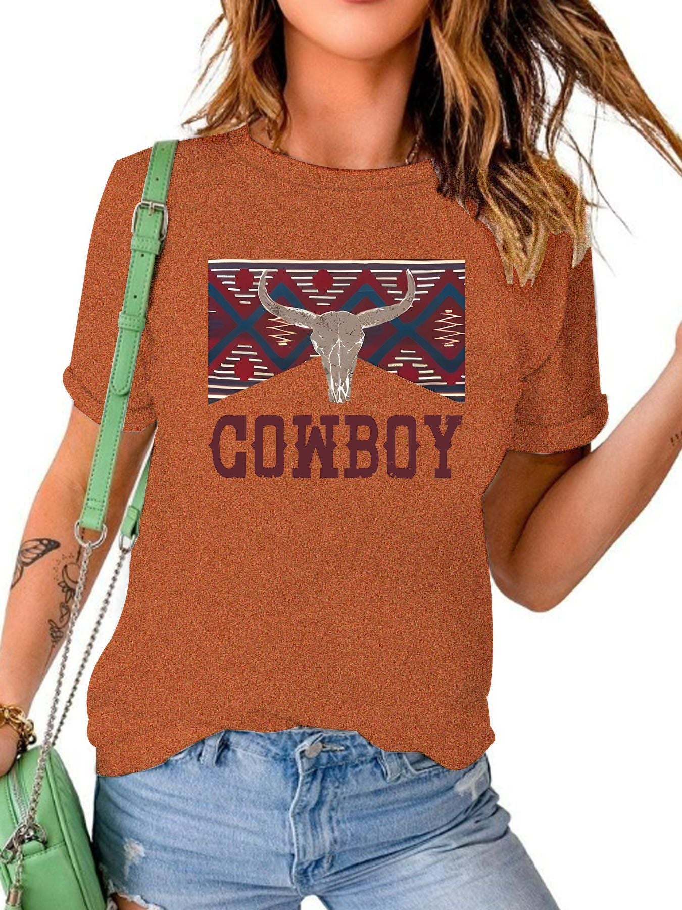 COWBOY pattern new short sleeved shirt