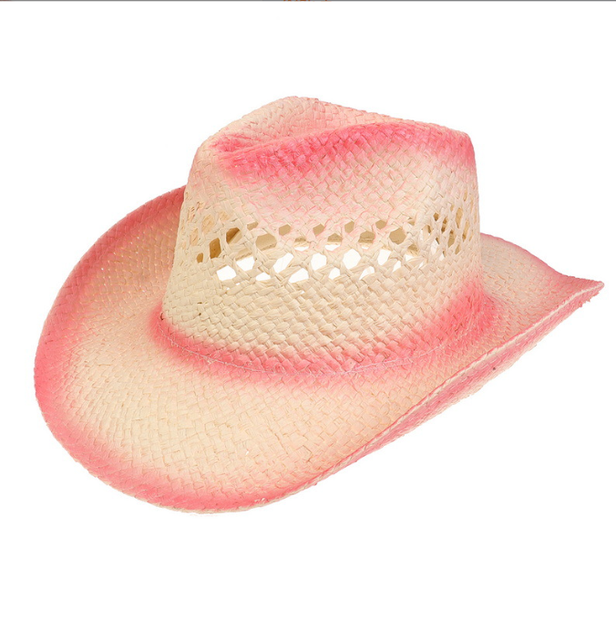 Cowboy Straw Hat Cross border Western Cowboy Hat Outdoor Seaside Tourism Hollow Camping Beach Sunshade Hat