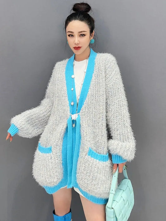 Fashion Contrast Colour Sweater