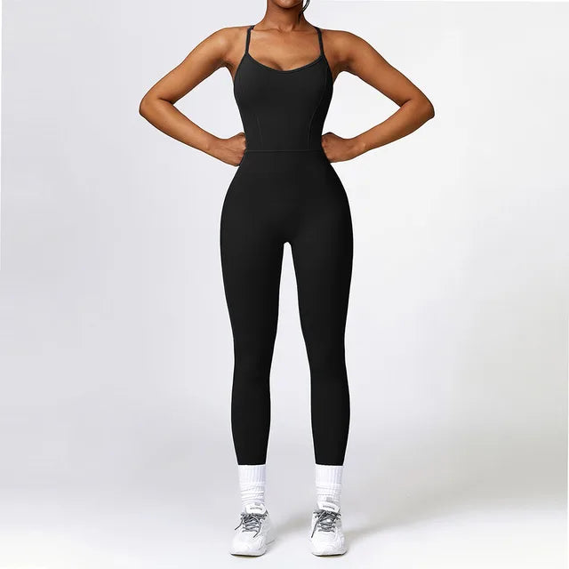 Yoga Jumpsuits Women Sleeveless Hollow Back