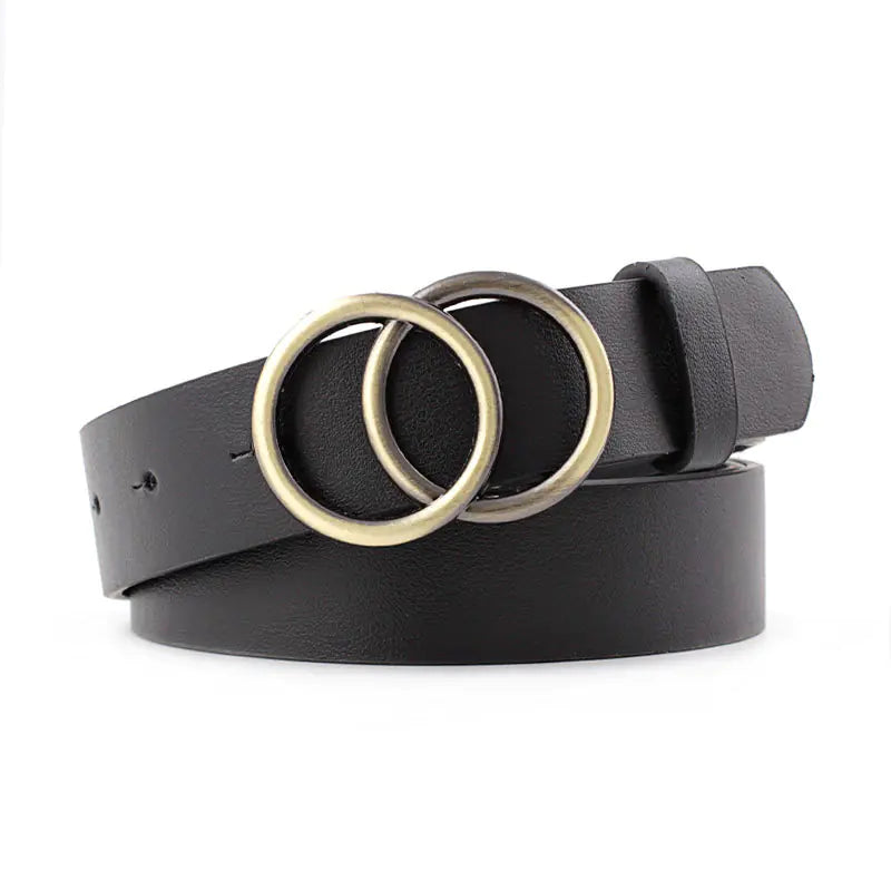 2021 Chic Round Buckle Leatherette Belt