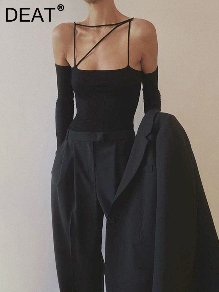 Ins Senior Ladies Sexy Backless Irregular Suspenders