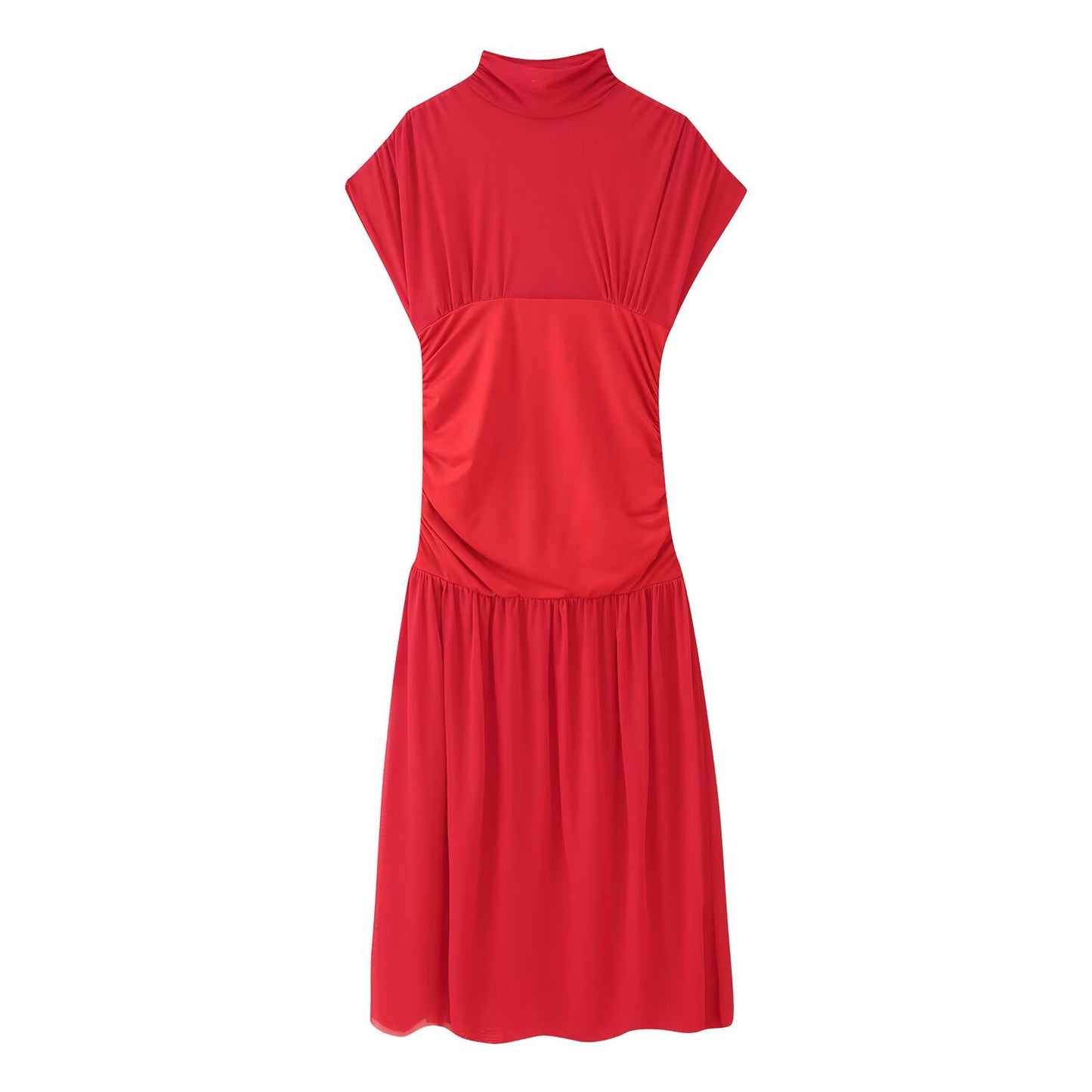 Chiffon Splicing Midi Dress