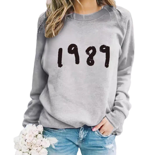 1989 printed pullover sweatshirt