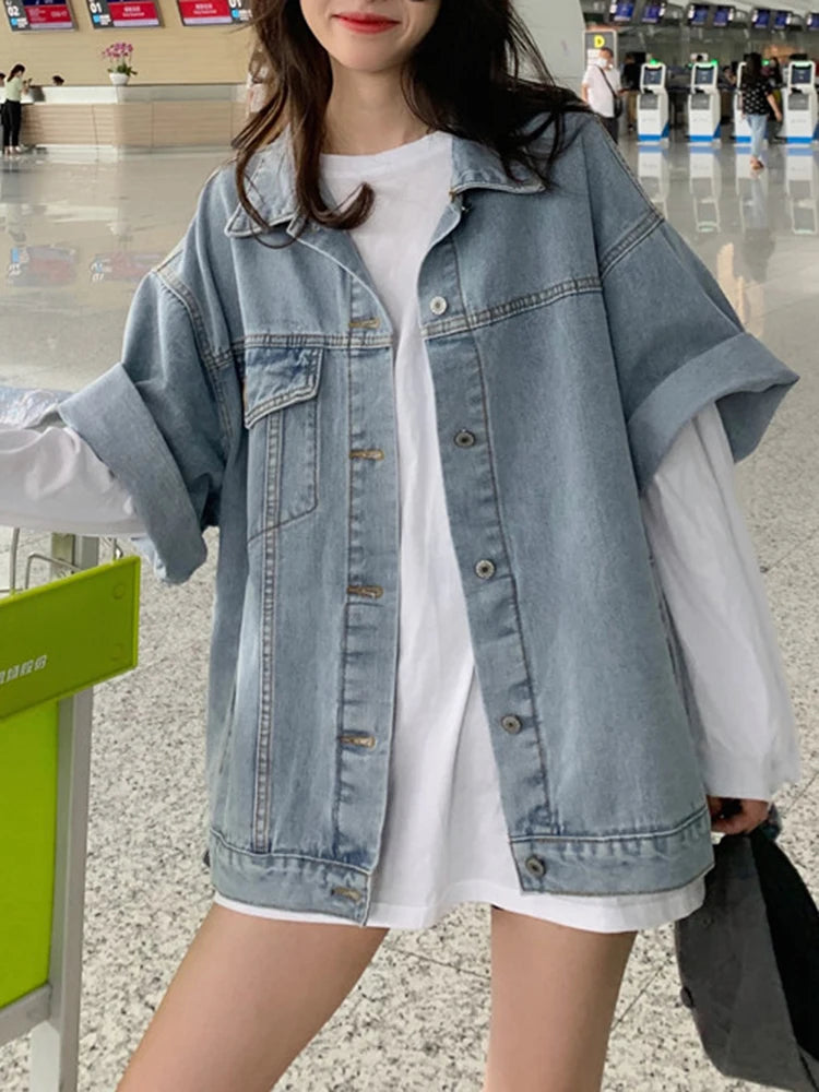 Half Sleeve Denim Jacket