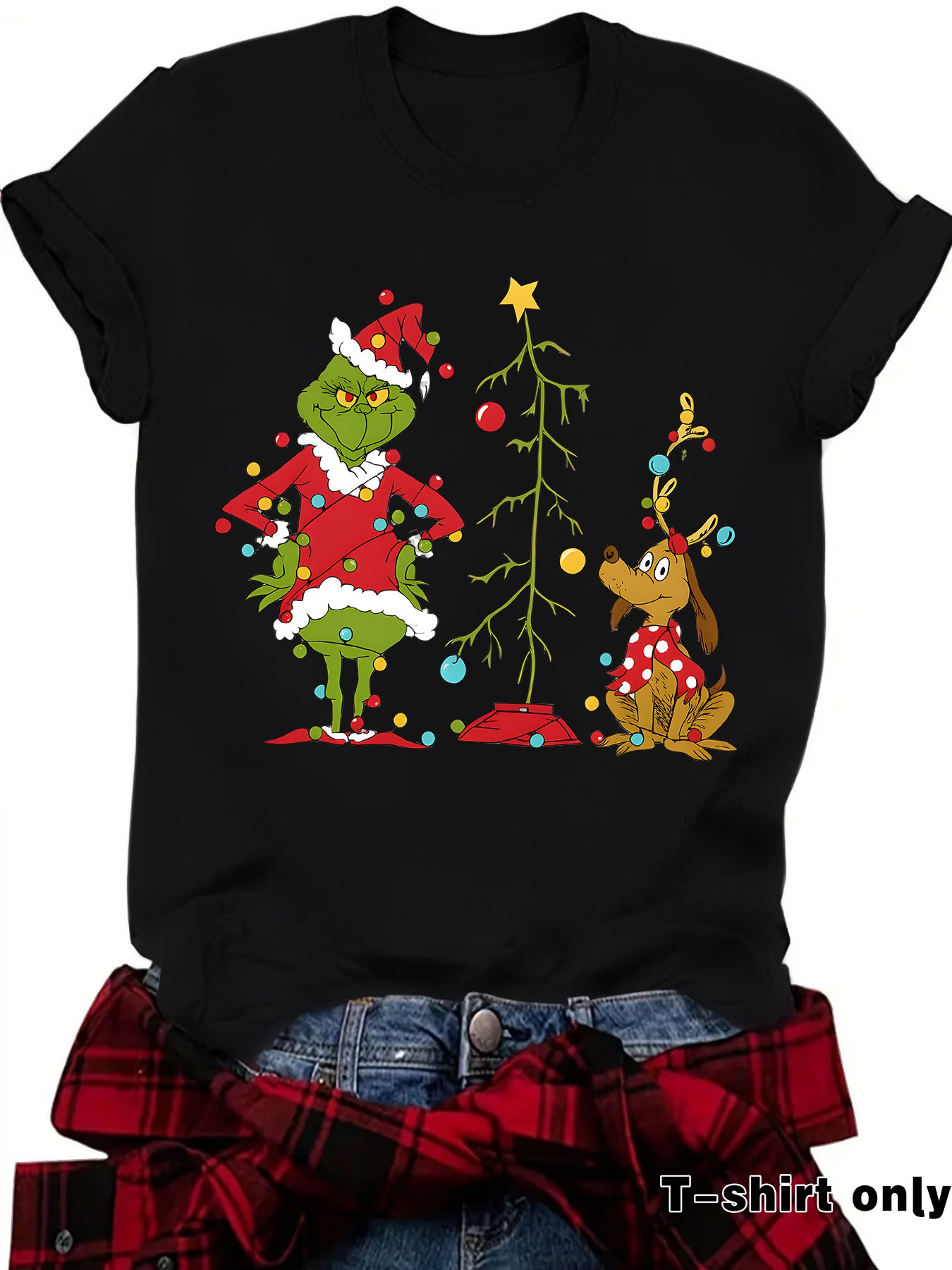 Cartoon Grinch fur monster printed hoodie