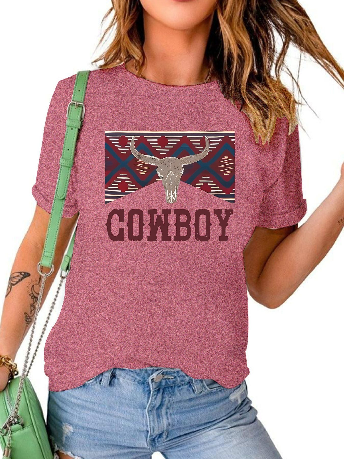 COWBOY pattern new short sleeved shirt