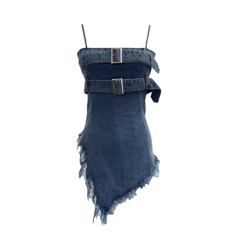 Cowboy strapless sleeveless irregular short camisole vest