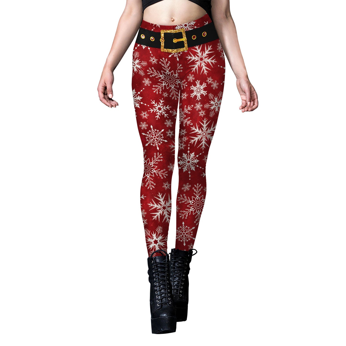 Christmas clothing snowflake tight yoga pants for women