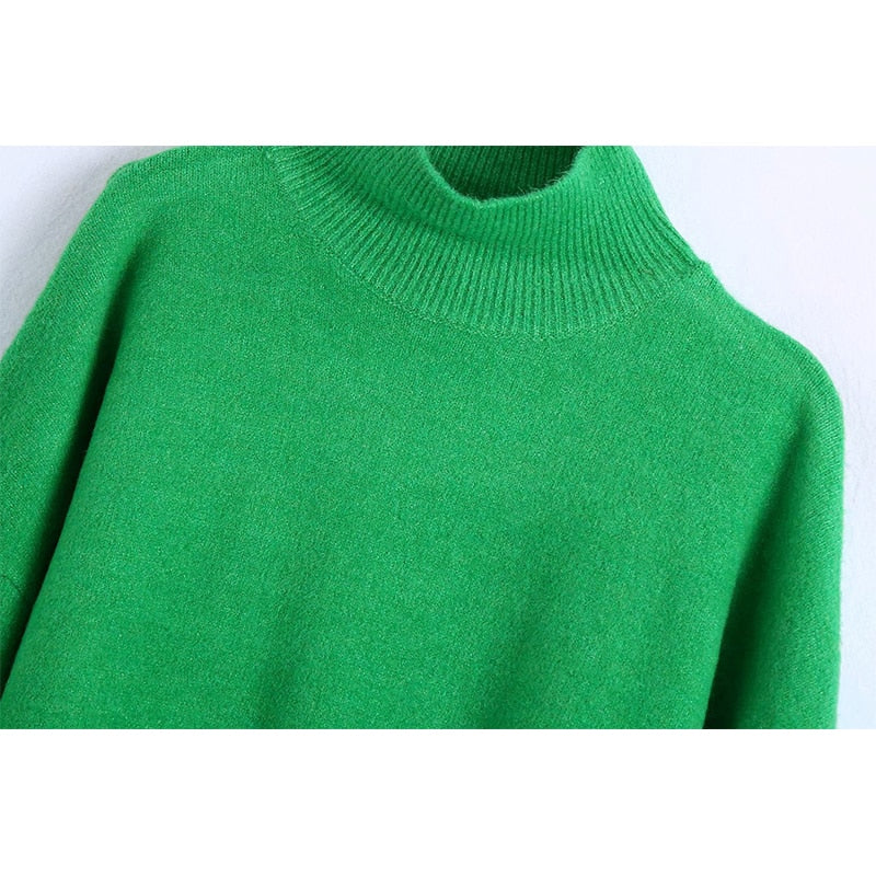 Women Fashion Solid Knit Sweater Top