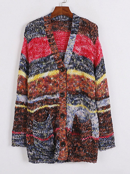 Hit Colour Spliced Single Breasted Coat