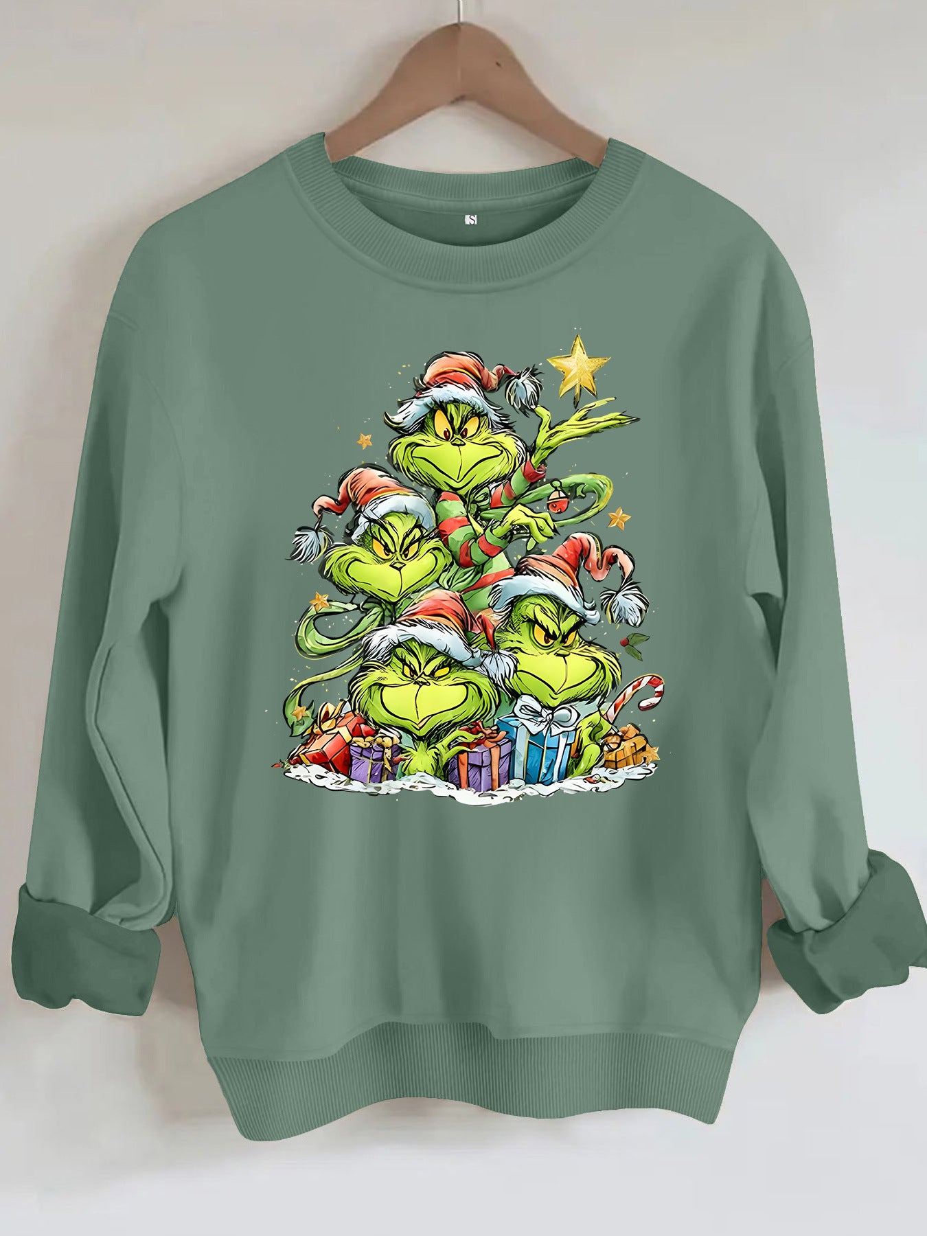 Long sleeved round neck shirt Grinch