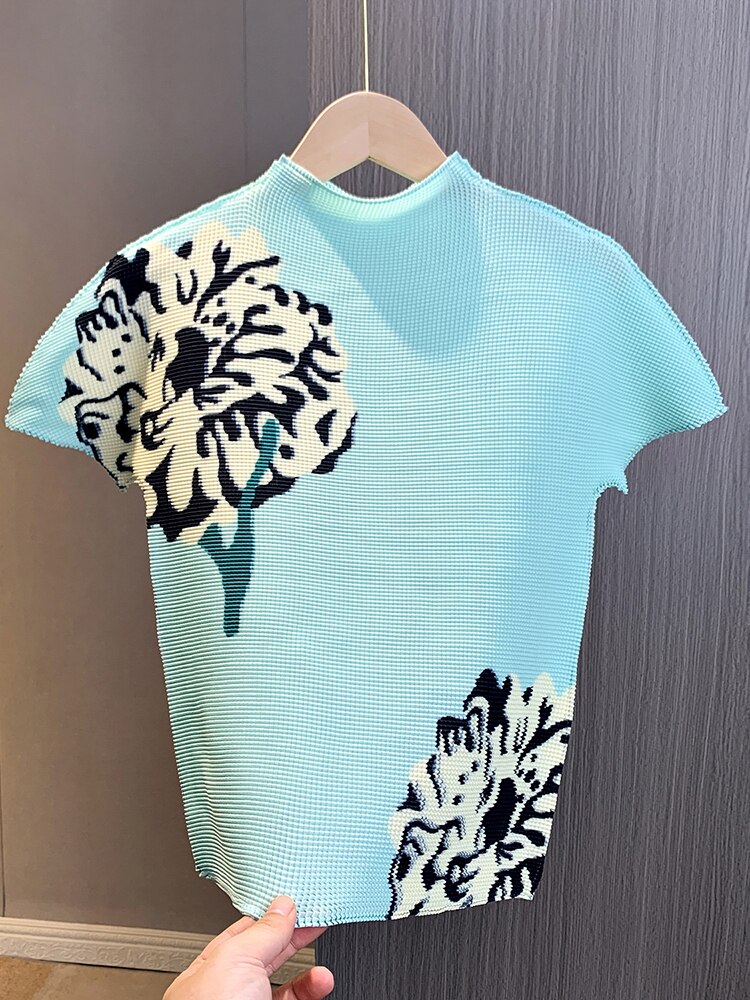 Cause Pleated T-shirt Round Neck