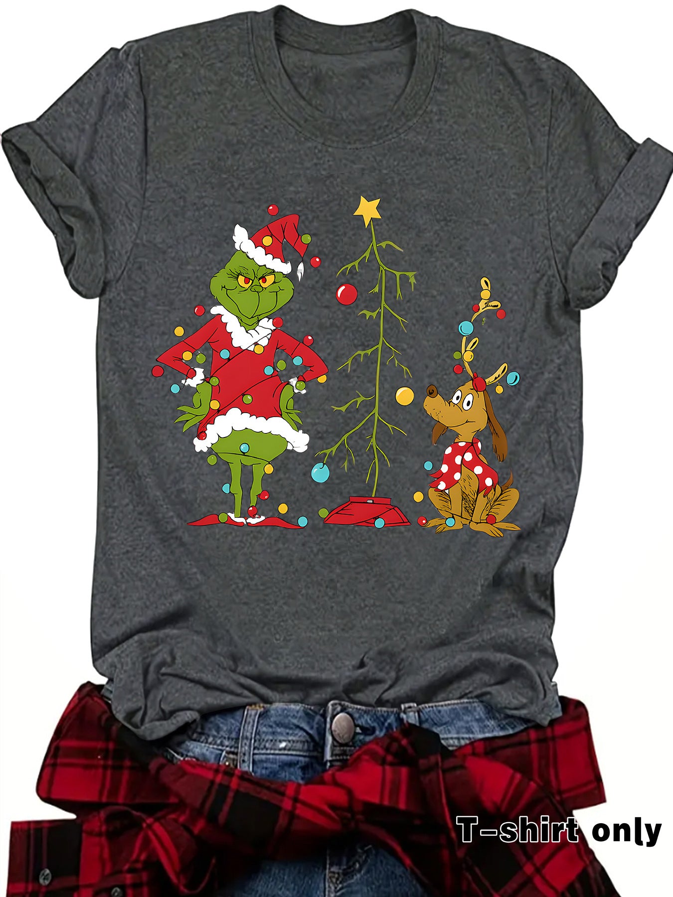 Cartoon Grinch fur monster printed hoodie