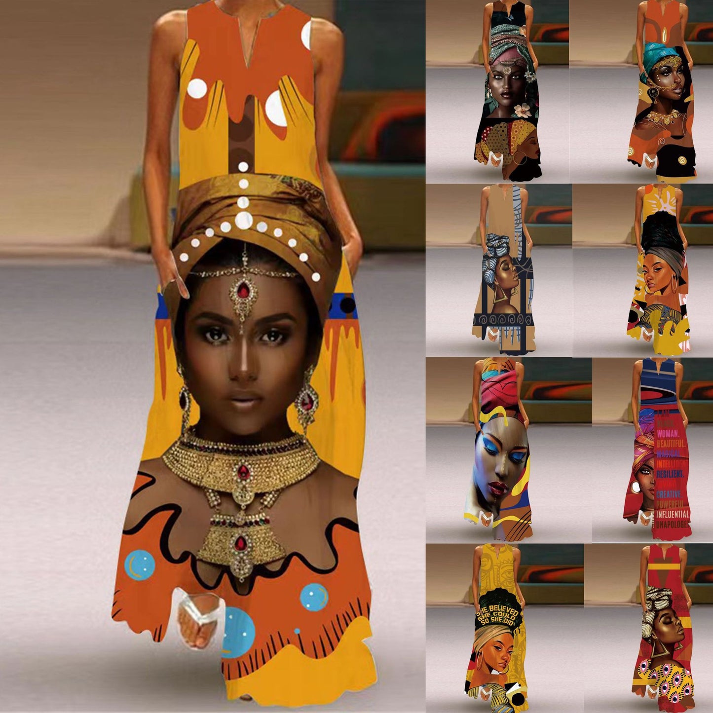 New Summer Women's Sleeveless Long Dress