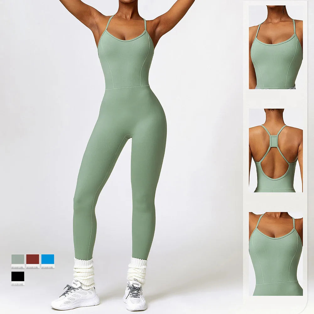Yoga Jumpsuits Women Sleeveless Hollow Back