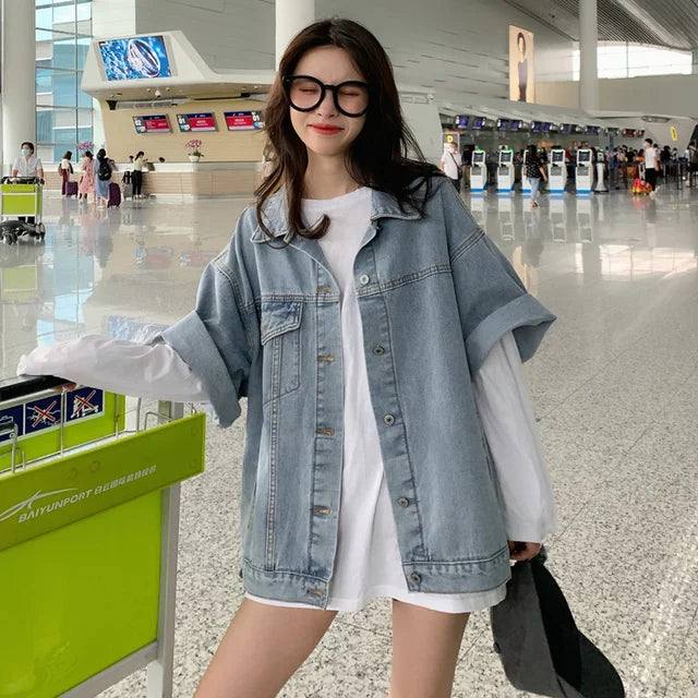 Half Sleeve Denim Jacket