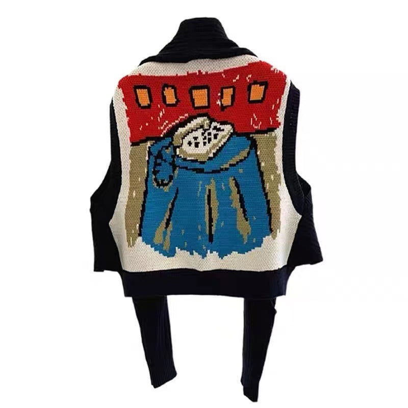 Patchwork Lace Up Jacket