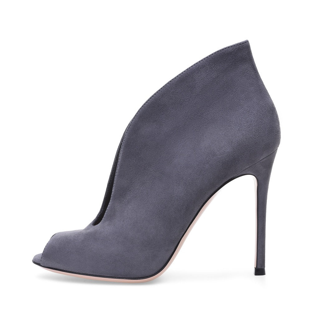 European and American Women's Open Toed Fish Mouth Ankle Boots